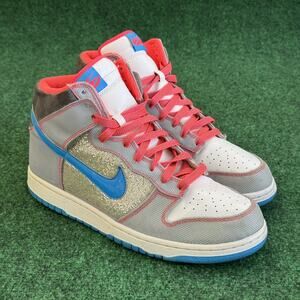 Nike Dunk High 6.0 Premium 454054-146 Women's Size 11 Shoes Grey Sequin Sneaker